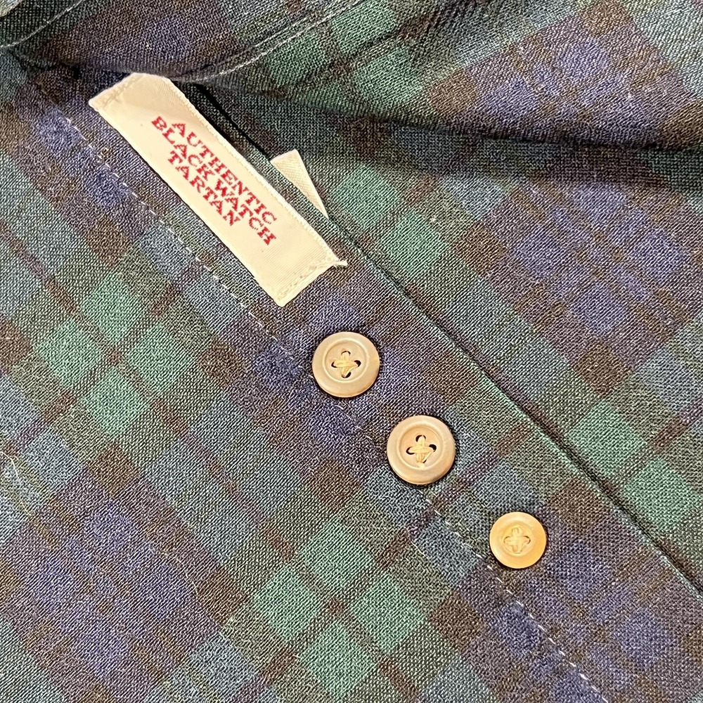 Pendleton Men's M Medium Black Watch Tartan Plaid Button Down Wool Shirt - Picture 12 of 13